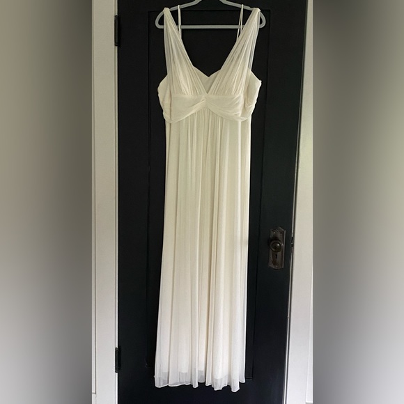 Stunning DOLLAR Women’s Empire Waist Spaghetti Strap Wedding Dress Ivory Sz 3XL - Picture 2 of 7